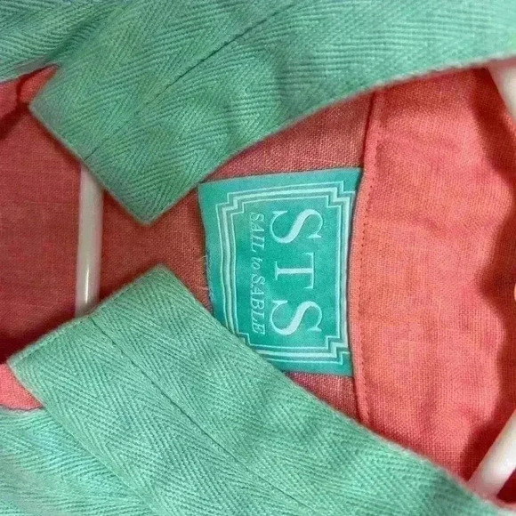 Sail to Sable Coral & Mint Green Sleeveless Linen Dress - Picture 7 of 7